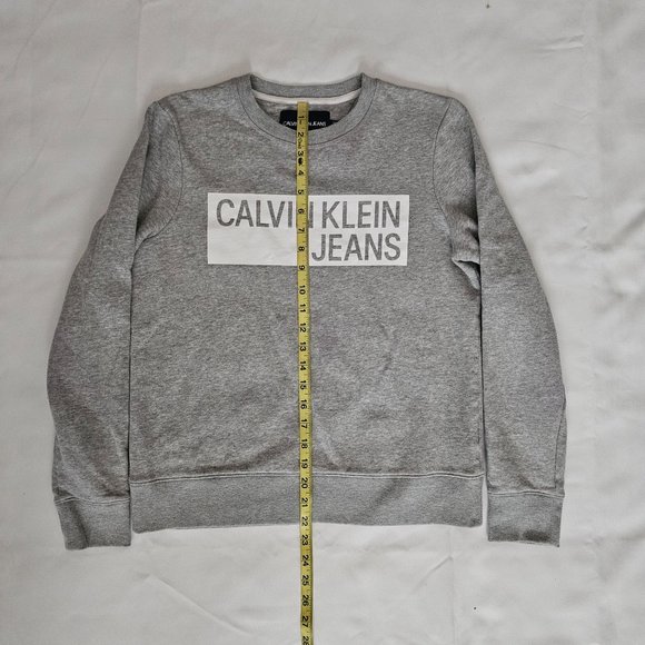 Calvin Klein Jeans Women's Gray Heathered Crew Neckline Pullover Sweater S/P/CH - Picture 7 of 14